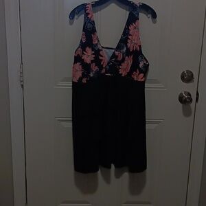 Floral Black and Pink SWIMSUIT